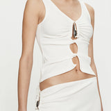 Christopher Esber - Crystal Pendant Open Twist Tank