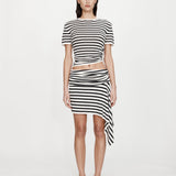Christopher Esber - Stripe Knit Ruched Orbit Tee