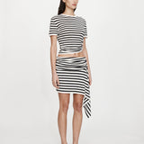 Christopher Esber - Stripe Knit Ruched Orbit Tee