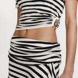 Christopher Esber - Stripe Knit Ruched Orbit Tee