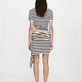 Christopher Esber - Stripe Knit Ruched Orbit Tee