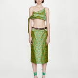 Christopher Esber - Palmira Leather Belted Midi Skirt