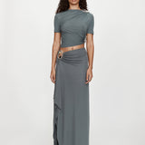 Christopher Esber - Orica Crystal Ruched Jersey Tee