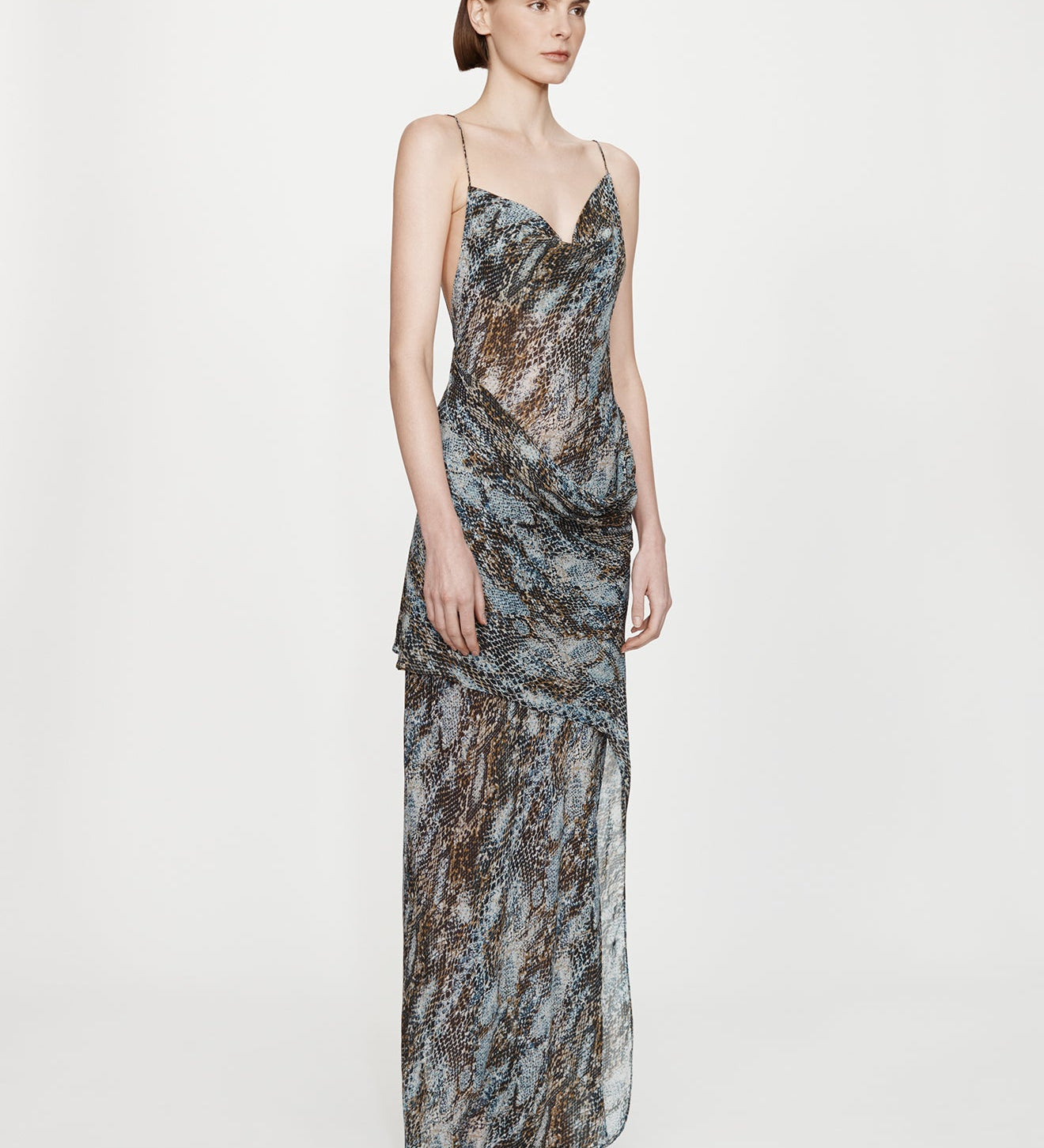 Christopher Esber - Cowl Hip Slip Print Dress