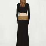 Christopher Esber - Contour Suede Belted Long Sleeve Gown