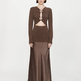 Christopher Esber - Orbit Ruched Monument Long Sleeve Dress
