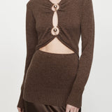 Christopher Esber - Orbit Ruched Monument Long Sleeve Dress