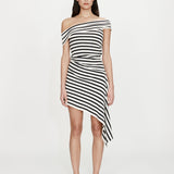 Christopher Esber - Stripe Knit Extension Drape Mini Dress