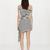 Christopher Esber - Stripe Knit Extension Drape Mini Dress