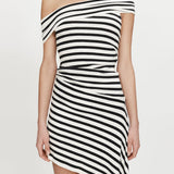 Christopher Esber - Stripe Knit Extension Drape Mini Dress
