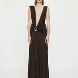 Christopher Esber - Stone Pin Scarf Drape Long Dress