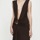 Christopher Esber - Stone Pin Scarf Drape Long Dress