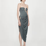 Christopher Esber - Orica Crystal Ruched Jersey Strapless Dress
