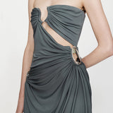 Christopher Esber - Orica Crystal Ruched Jersey Strapless Dress