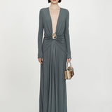 Christopher Esber - Orica Crystal Ruched Long Sleeve Dress