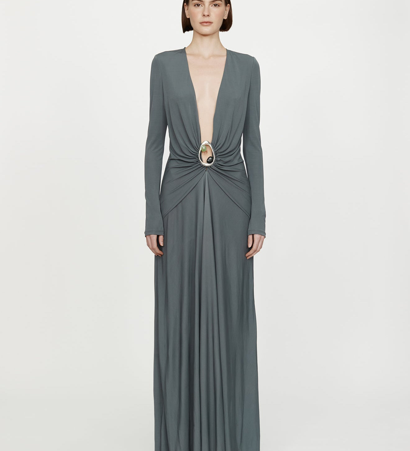 Christopher Esber - Orica Crystal Ruched Long Sleeve Dress