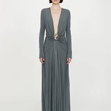 Christopher Esber - Orica Crystal Ruched Long Sleeve Dress