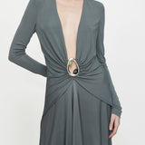 Christopher Esber - Orica Crystal Ruched Long Sleeve Dress