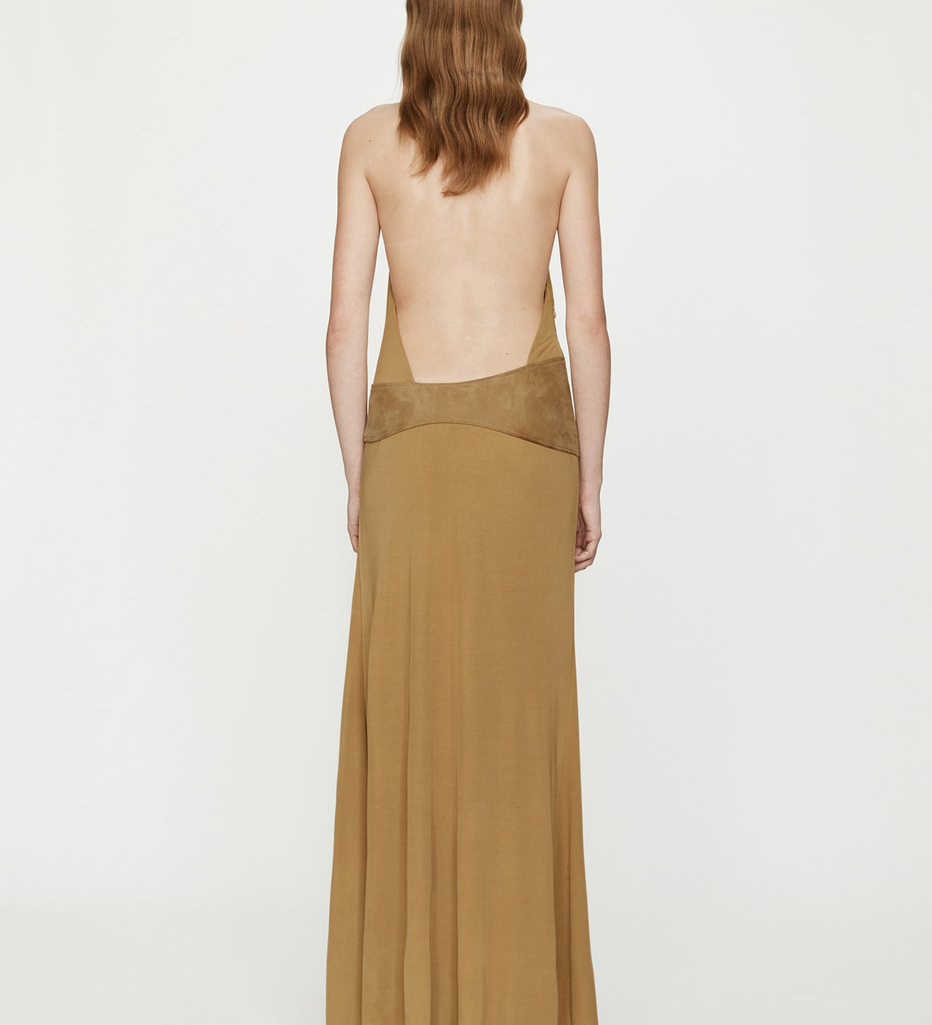 Christopher Esber - Contour Suede Belted Jersey Halter Gown