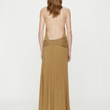 Christopher Esber - Contour Suede Belted Jersey Halter Gown