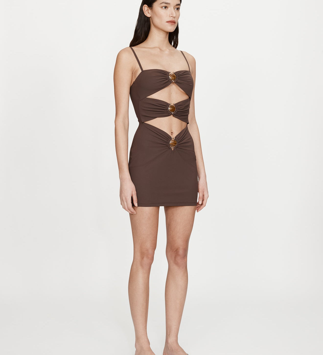 Christopher Esber - Mineral Stone Ruched Mini Dress