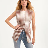 Veronica Beard - Lois Gingham Seersucker Vest