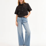 Veronica Beard - Spruce Eyelet Short-Sleeve Button-Down