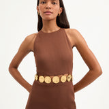 Veronica Beard - Isla Gold-Medallion Midi Dress