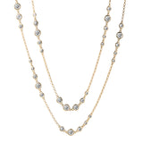 Dorsey - DOUBLE WRAP GRADUATED CLEMENCE NECKLACE, LAB WHITE SAPPHIRE, GOLD