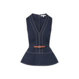 Veronica Beard - Nickleby Belted Peplum Top