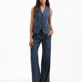 Veronica Beard - Rimini Wide-Leg Pinstripe Pant