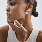 Aflalo - Tennis Drop Earrings in Mixed Gold