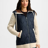 Veronica Beard - Barrows Knit-Sleeve Quilted Jacket