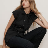 Veronica Beard - Joon Tie-Neck Button-Down Blouse