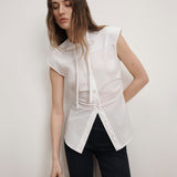 Veronica Beard - Joon Tie-Neck Button-Down Blouse