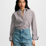 Veronica Beard - Draymond Striped Cuff-Sleeve Shirt