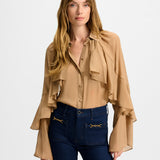 Veronica Beard - Demaris Ruffled Button-Down Blouse