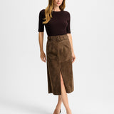 Veronica Beard - Alexie Suede Midi Skirt