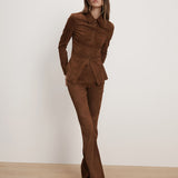 Veronica Beard - Wittaker Suede Button-Down Shirt