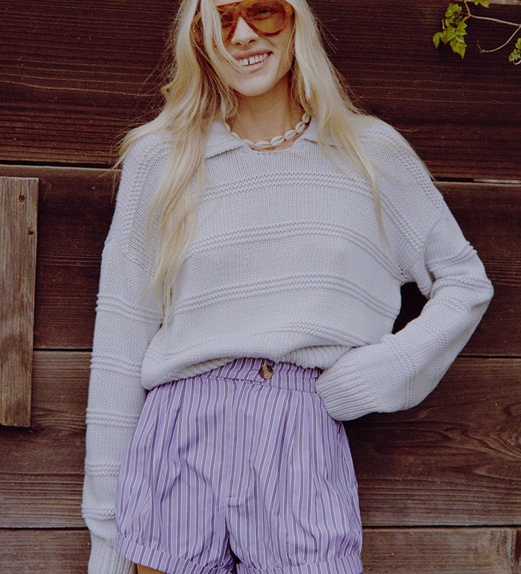 Ciao Lucia - Mariko Stripe Shirting Short