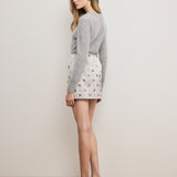 Veronica Beard - Olenna Hand-Embroidered Mini Skirt