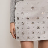 Veronica Beard - Olenna Hand-Embroidered Mini Skirt