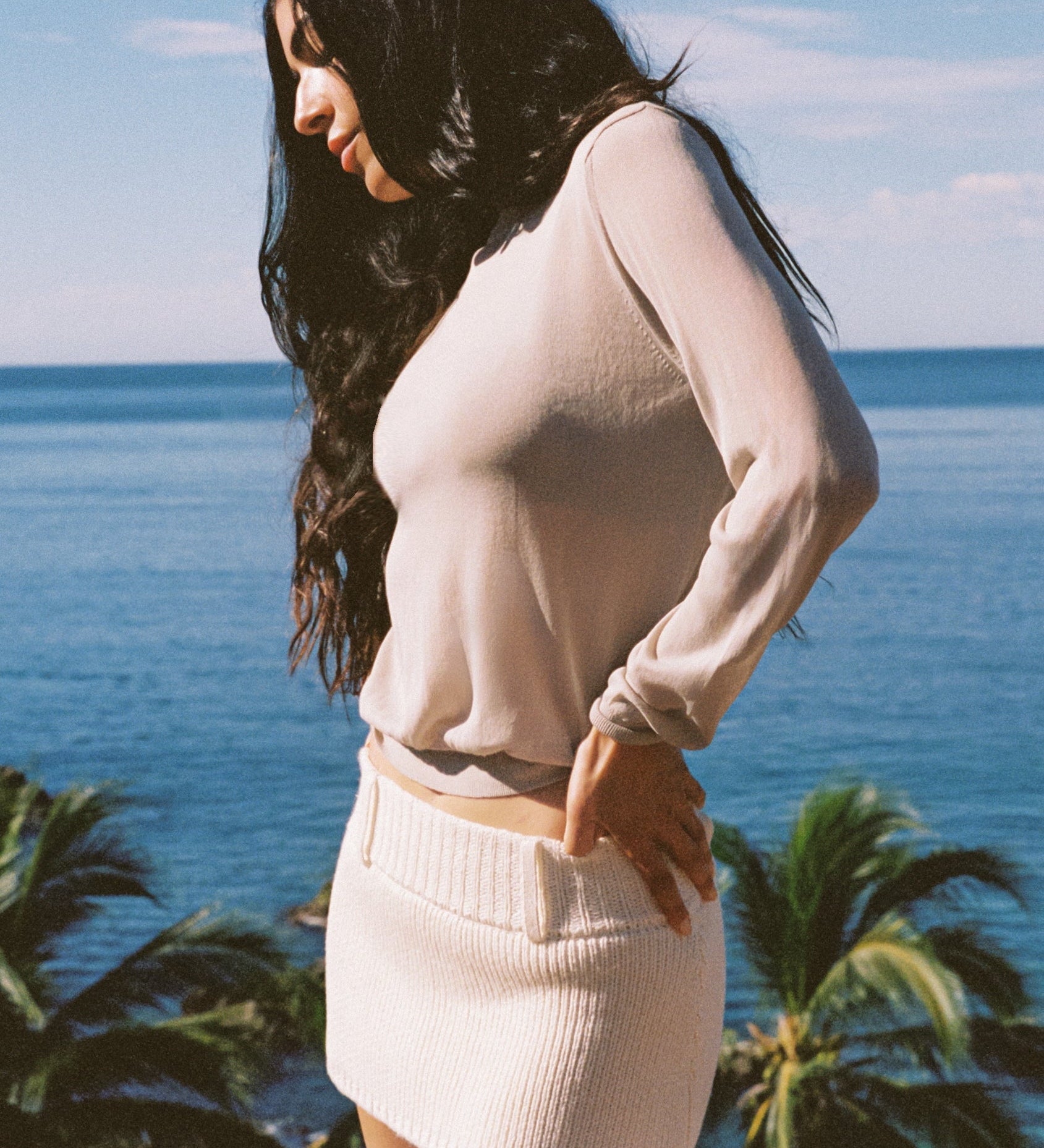 Ciao Lucia - Phoebe White Cotton Knit Skirt
