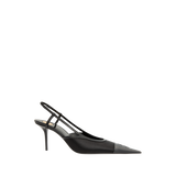 Saint Laurent - Renee 75 Leather & Satin Slingback Pump