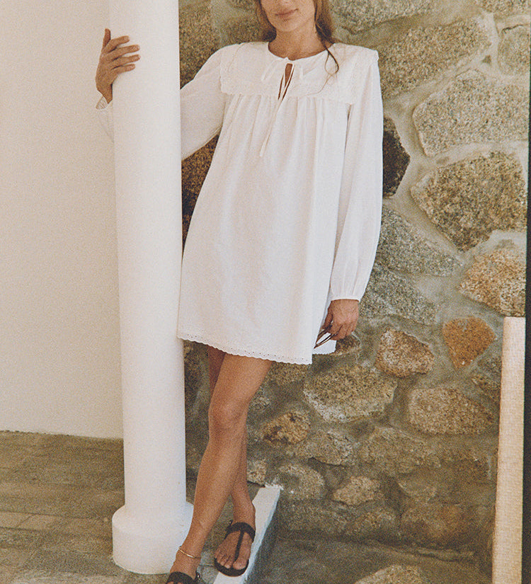 Ciao Lucia - Jonita White Embroidered Cotton Dress