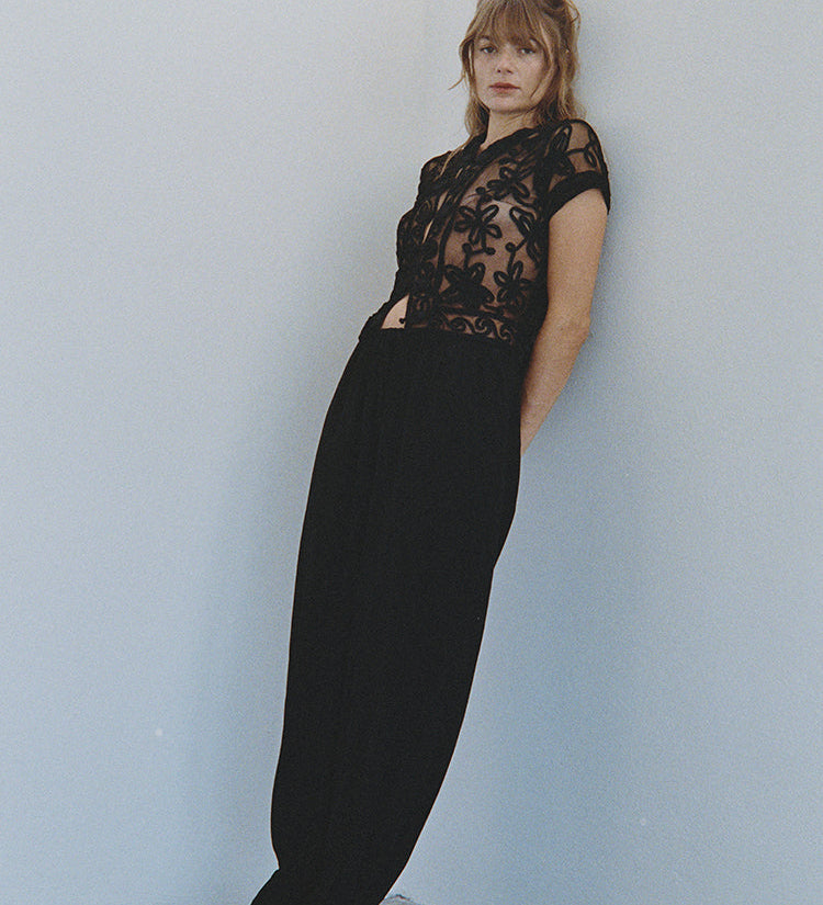 Ciao Lucia - Pauli Black Silk Pant