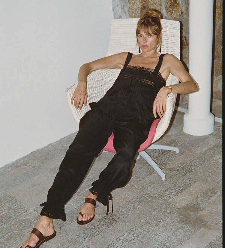 Ciao Lucia - Euri Black Silk Top