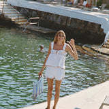 Ciao Lucia - Ander White Embroidered Linen Top