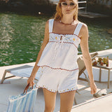 Ciao Lucia - Ander White Embroidered Linen Top