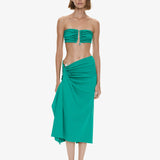Christopher Esber - Droplet Crystal Pendant Ruched Bandeau